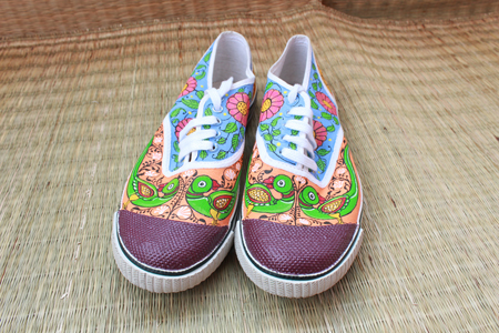 Green Parrots & Floral Vine Canvas Shoe - Footwear Women Accessories ...