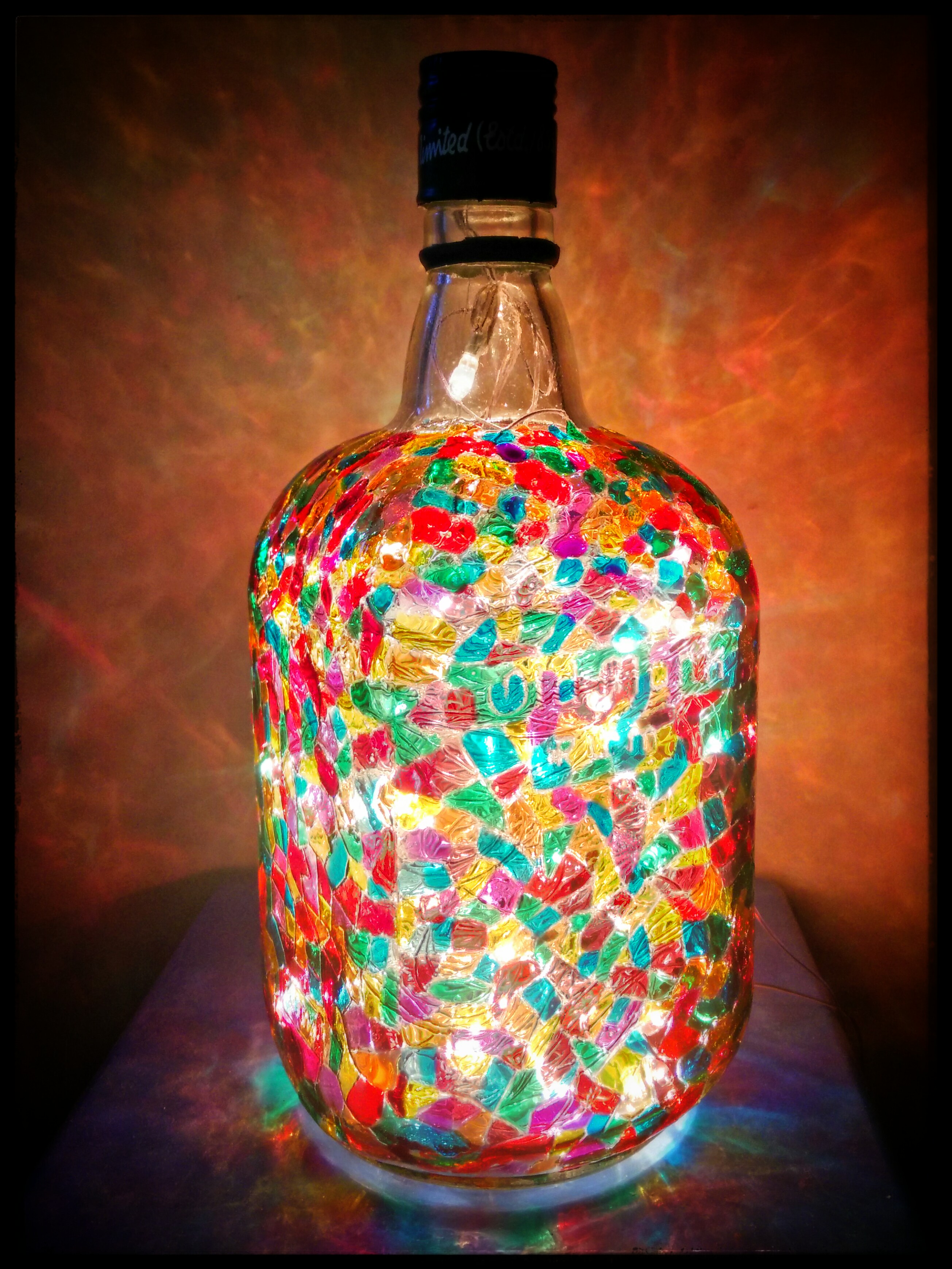 Old Monk LED Bottle Lamp - Table Lighting Home Décor | World Art Community