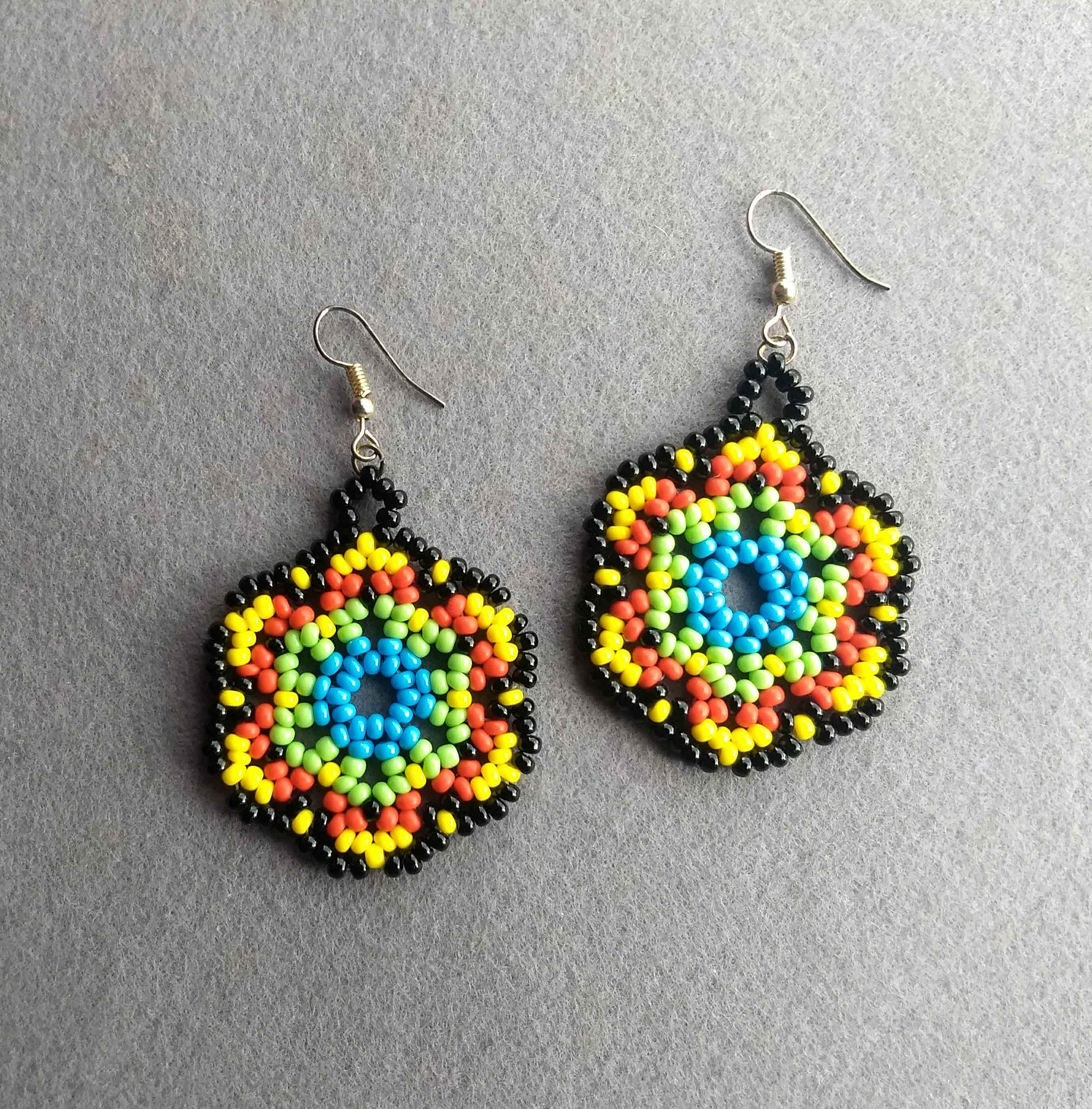 Hand embroidered beaded earring by KrutiArts | The Secret Label