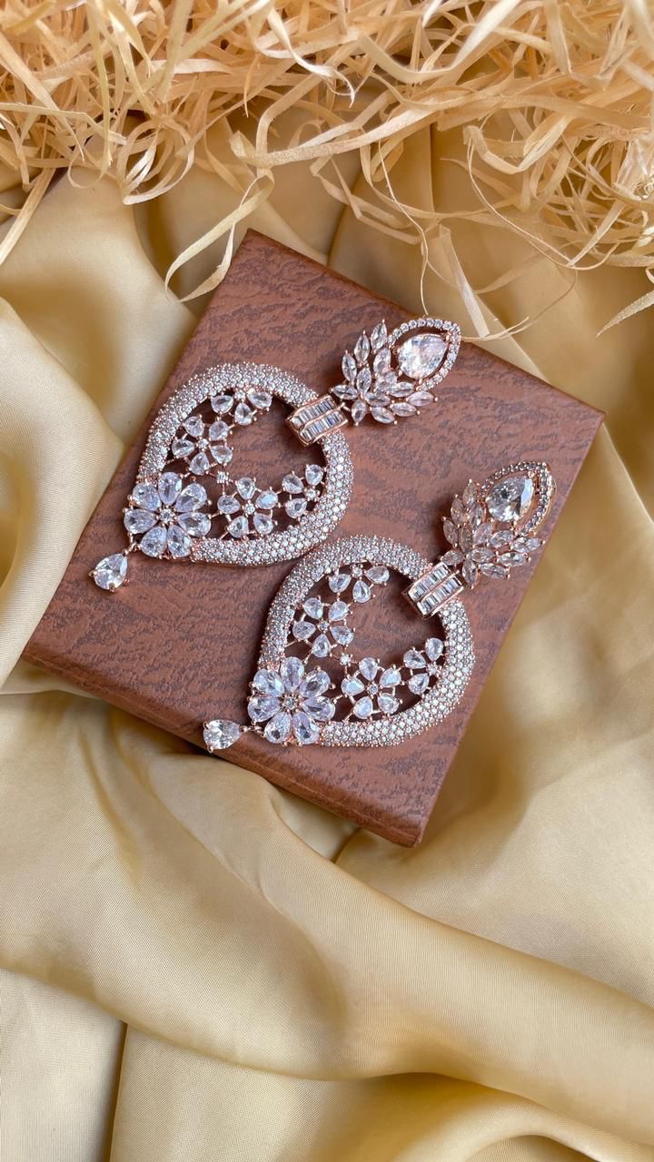 Blue American Diamond Earrings Set – Steorra Jewels