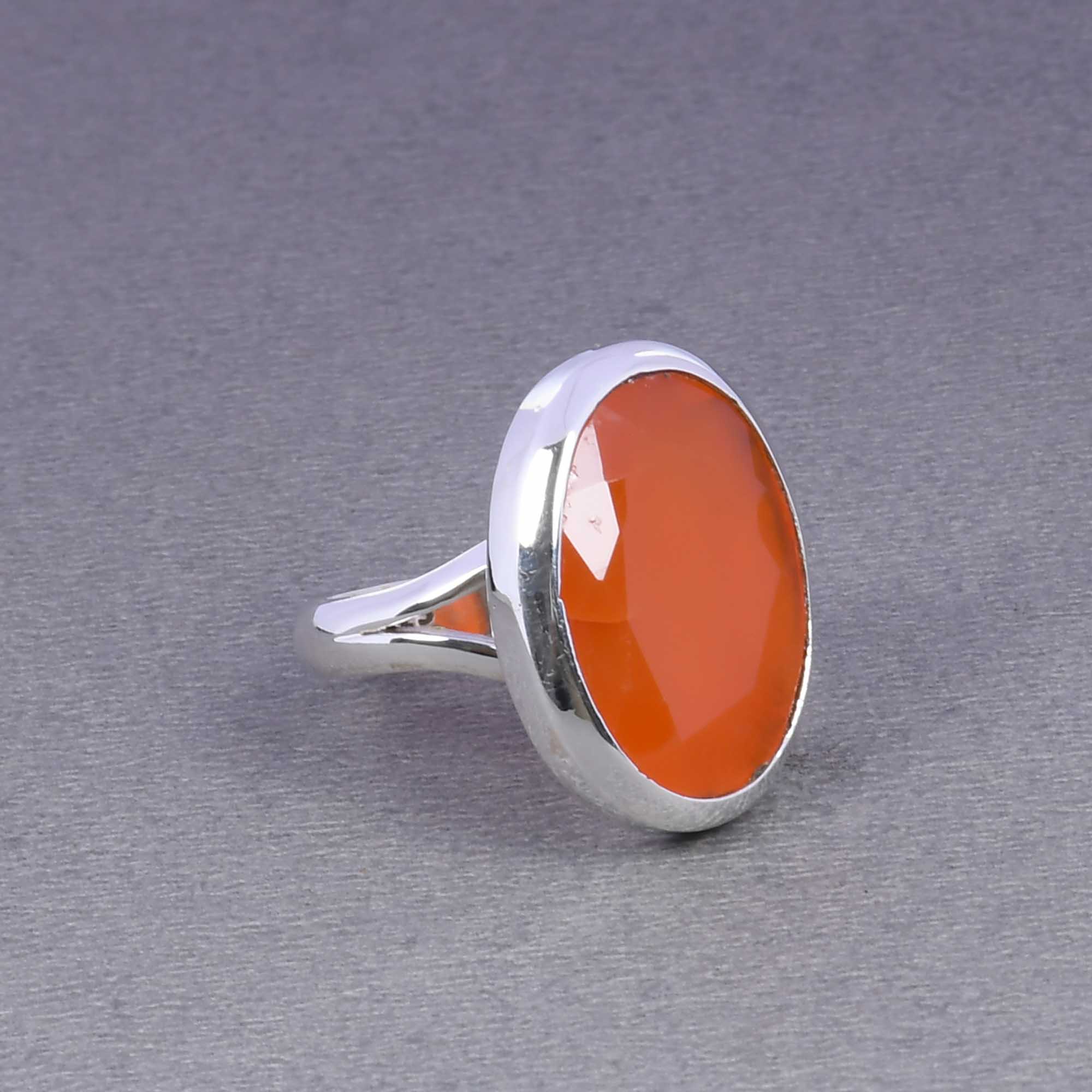 gomed stone ring 15.00 Carat 16.25 ratti Certified AA++ Natural Gemstone  Gomed Hessonite Stone ring