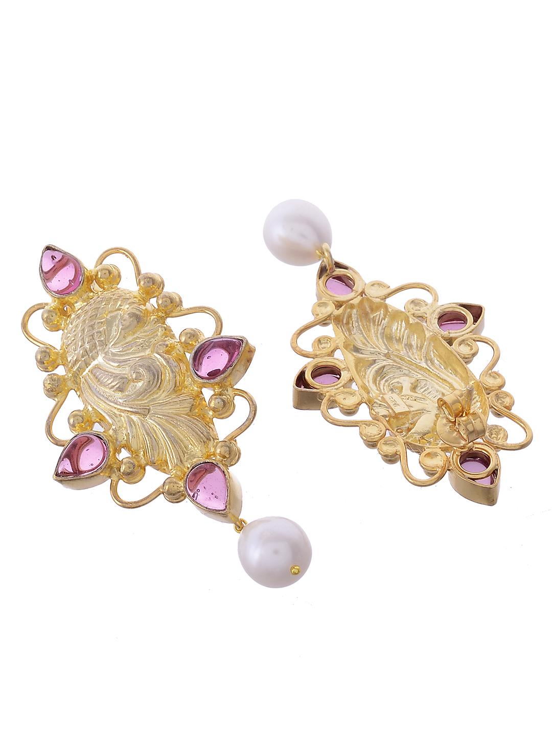 Silvermerc Designs Gold-Plated n Pink Handcrafted Contemporary Drop ...
