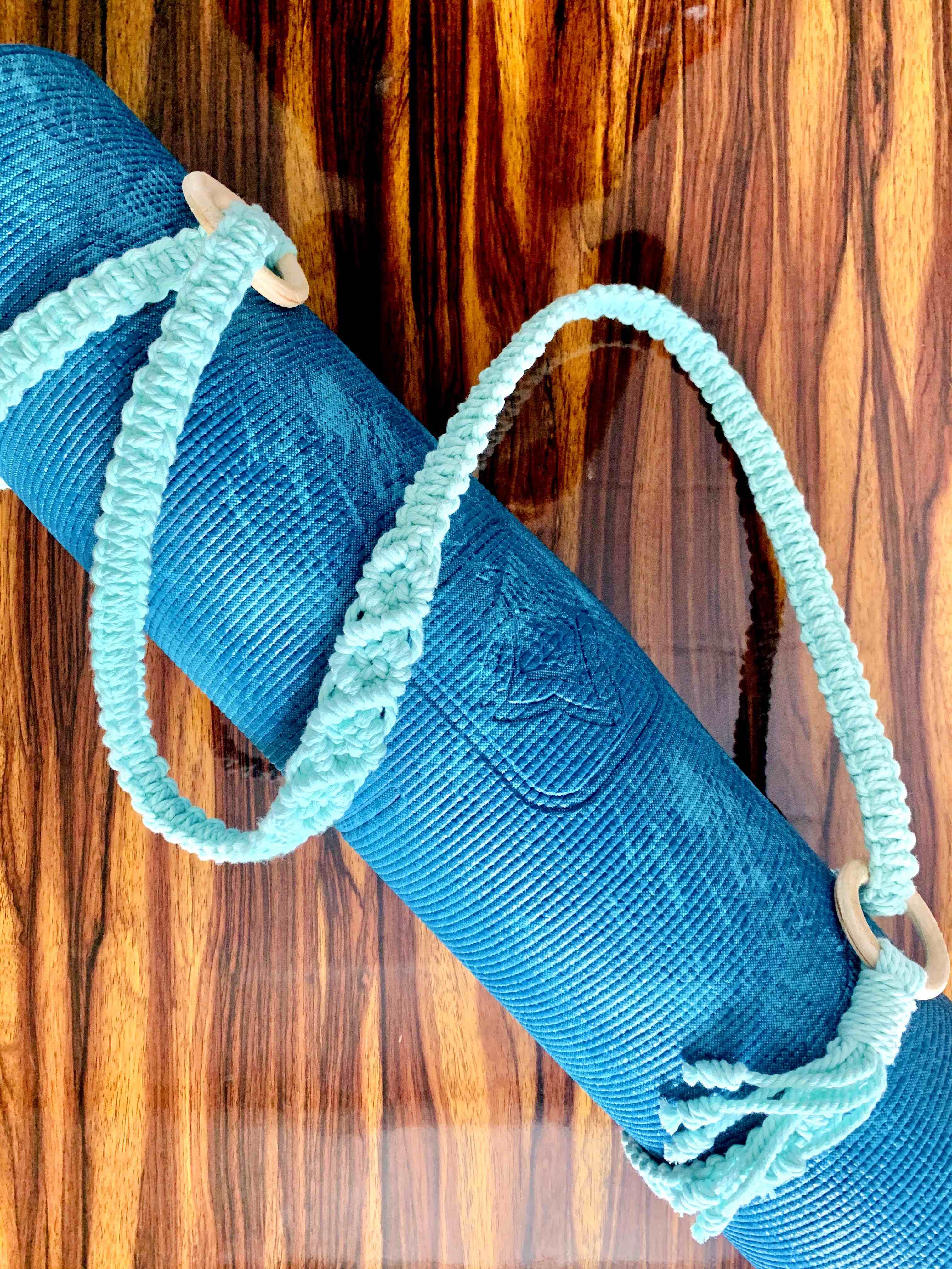 handmade macrame yoga mat travel strap