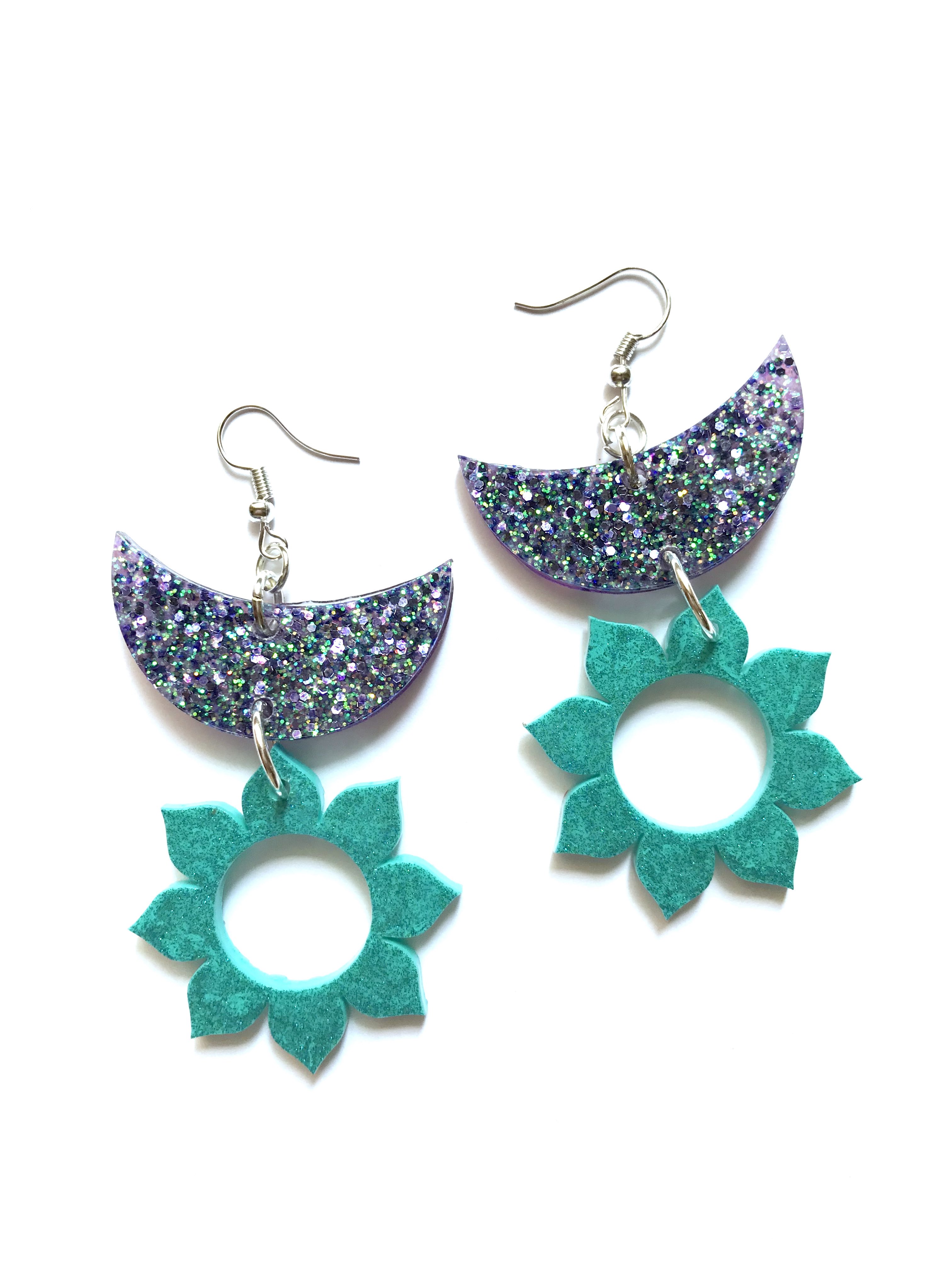 Monica Color Block Earrings Teal – INK+ALLOY, LLC