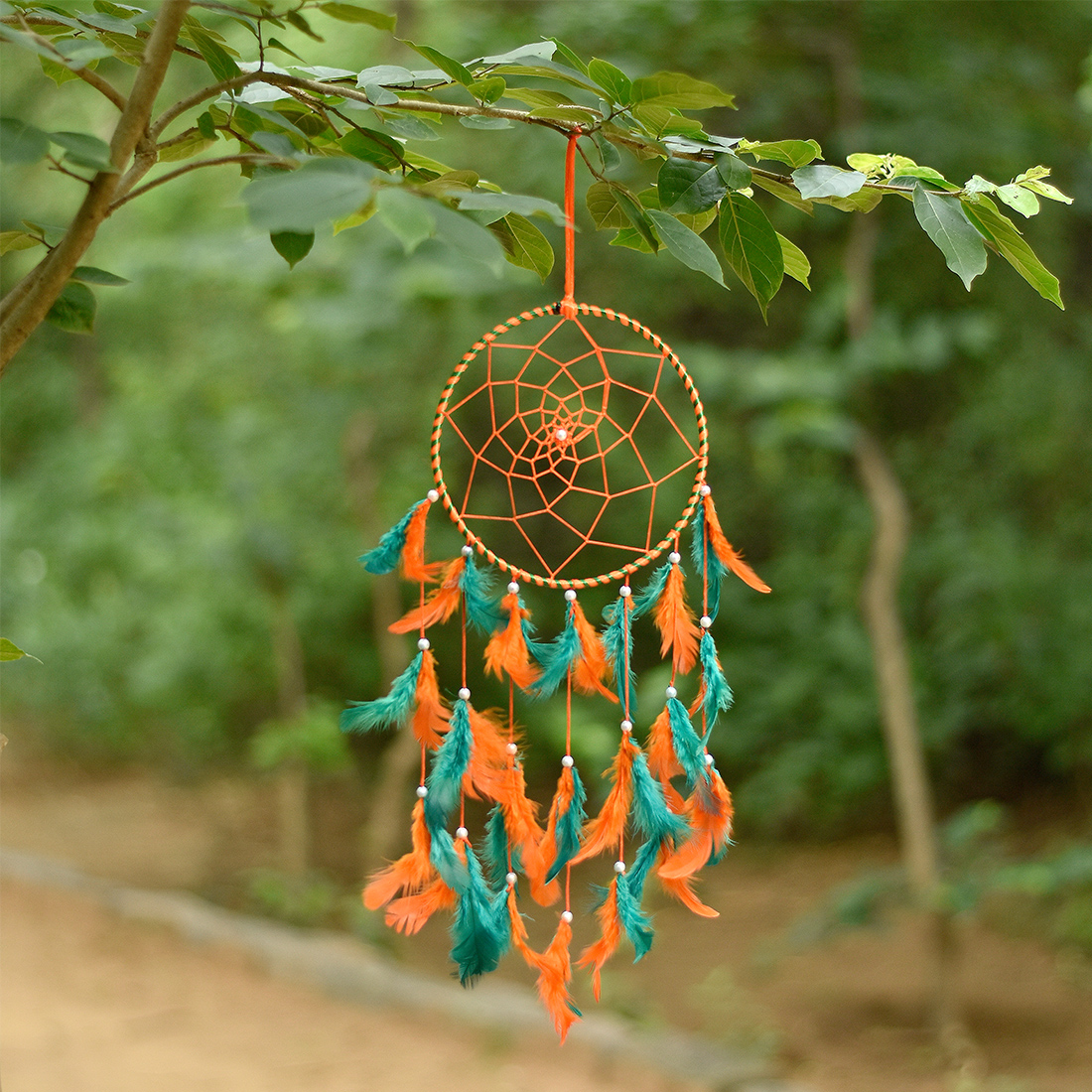 Orange and Green Color Dreamcatcher - Accessories Décor Home Décor ...