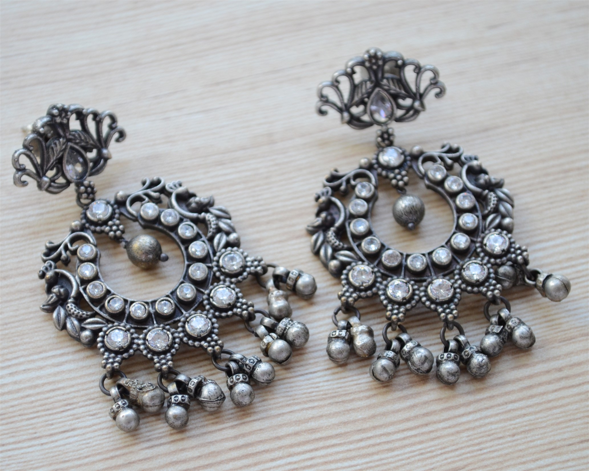 Handmade Dual Tone Oxidized Earrings/traditional Oxidized Chandbali Earrings/indian  Ethnic Chandbali - Etsy