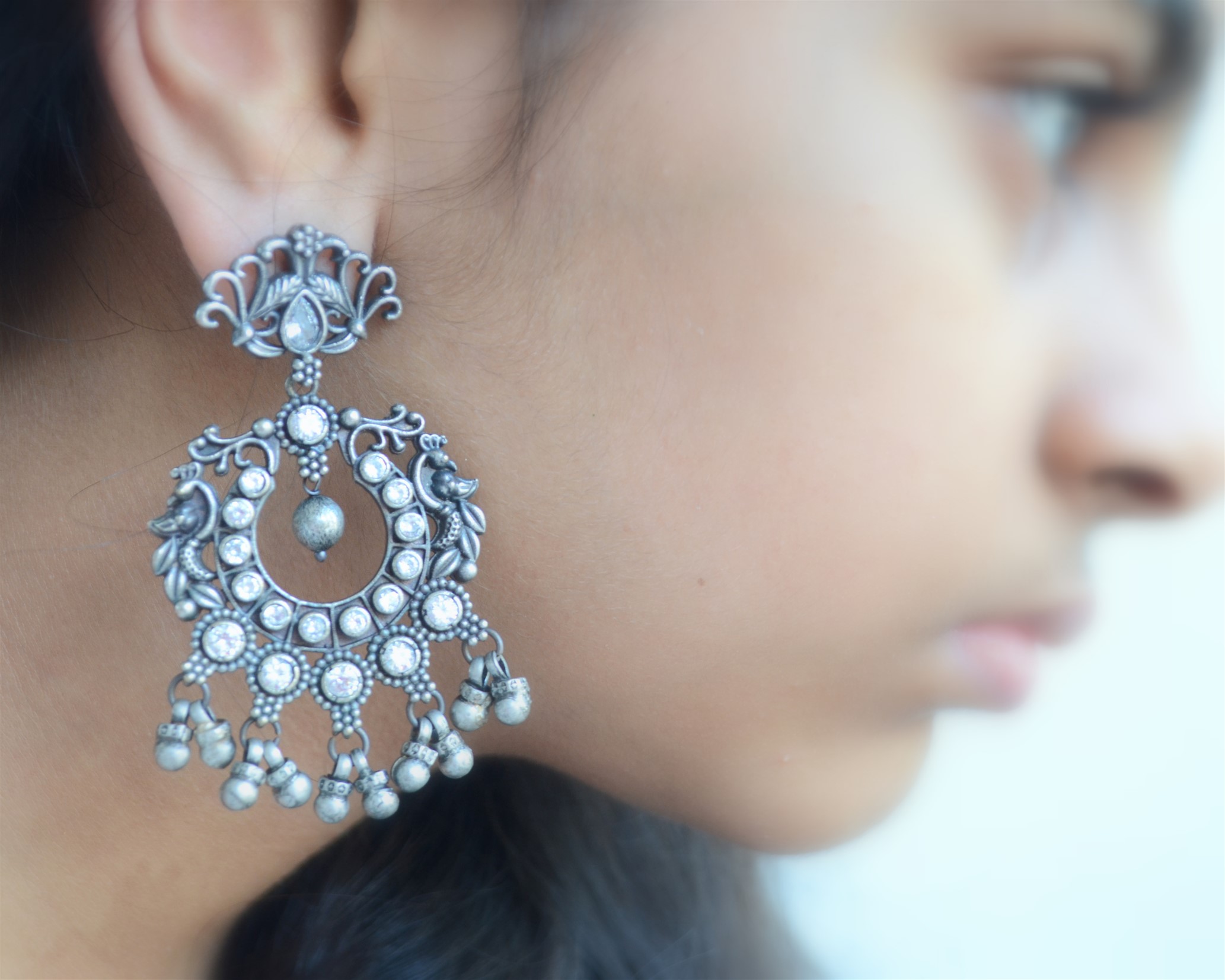 Deco Silver Kundan Earrings Gold | Ajooni Jewels