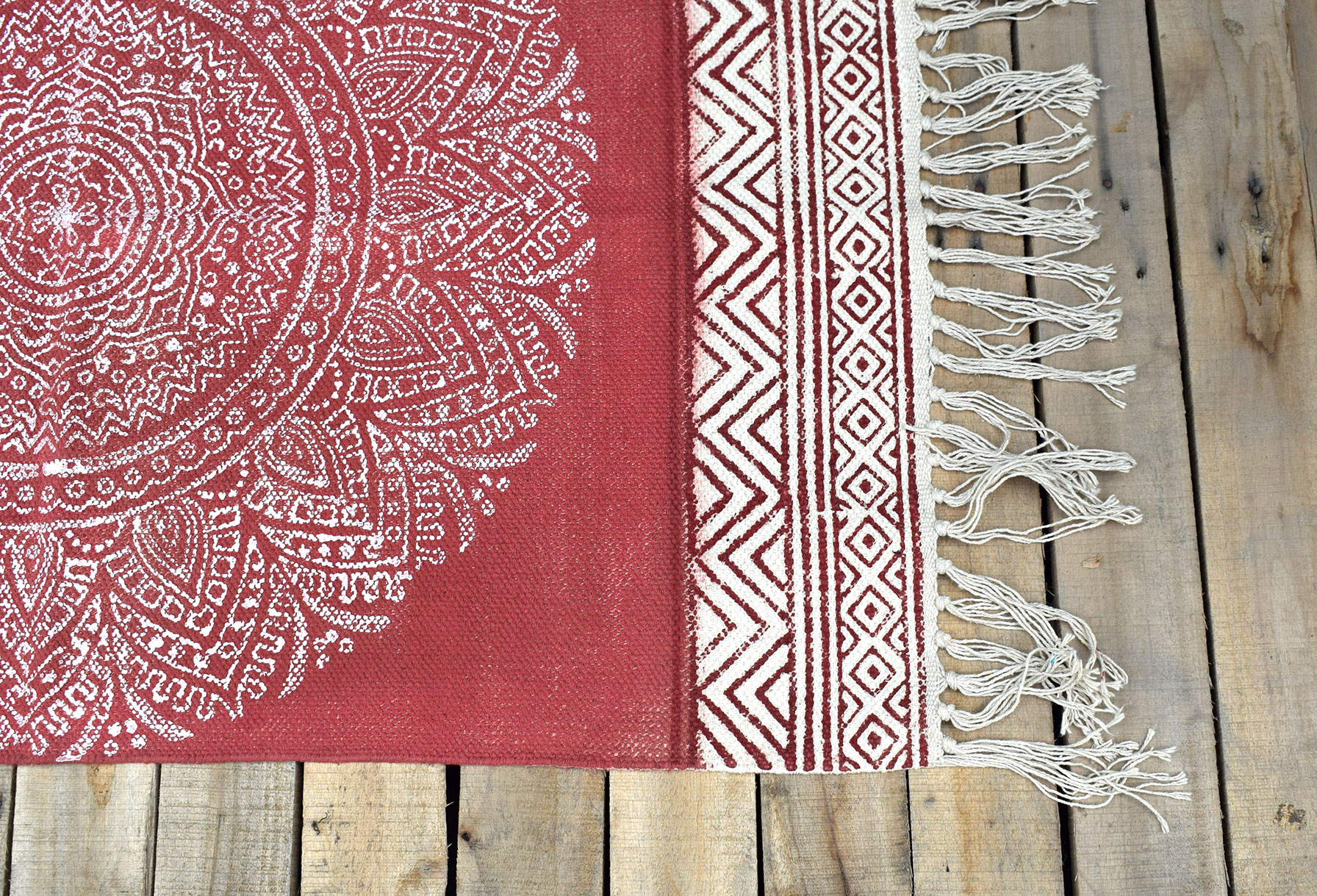 Mandala Rug Red Tribal Border Rugs Carpets Home Décor World Art Community