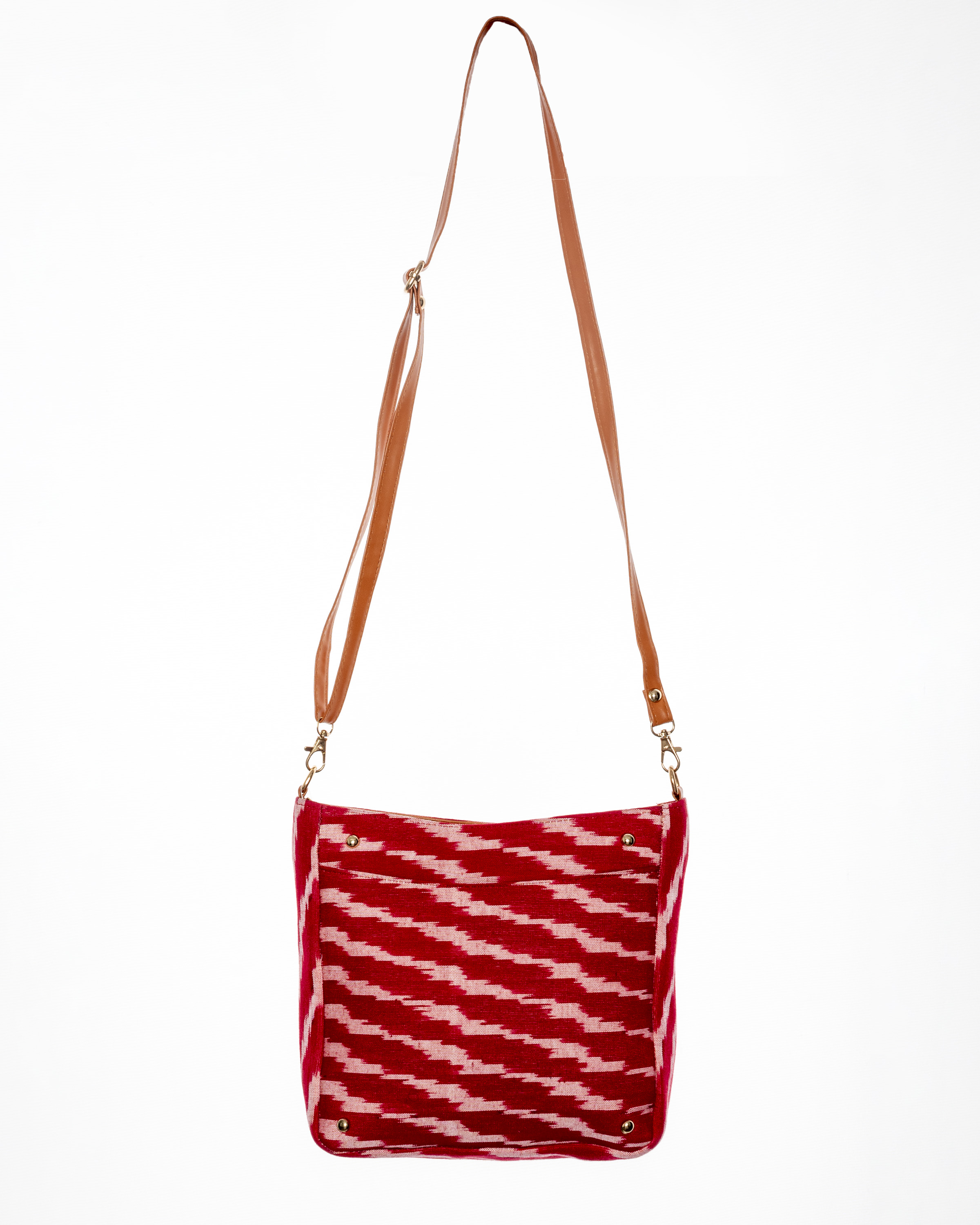 Multicolored Striped Cotton Sling Bag with Zipper Pocket | Purses-Bags |  Multicoloured | Pocket