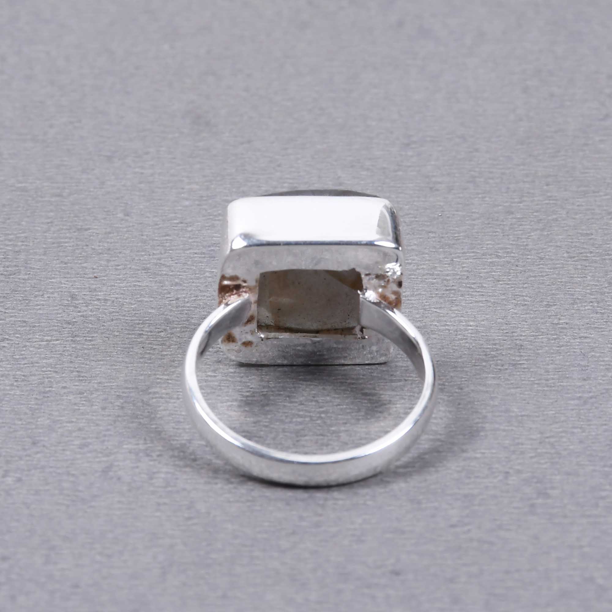 Buy Sandhya Textured Silver Gemstone Ring in Square in Rose Quartz Online  India | FOURSEVEN