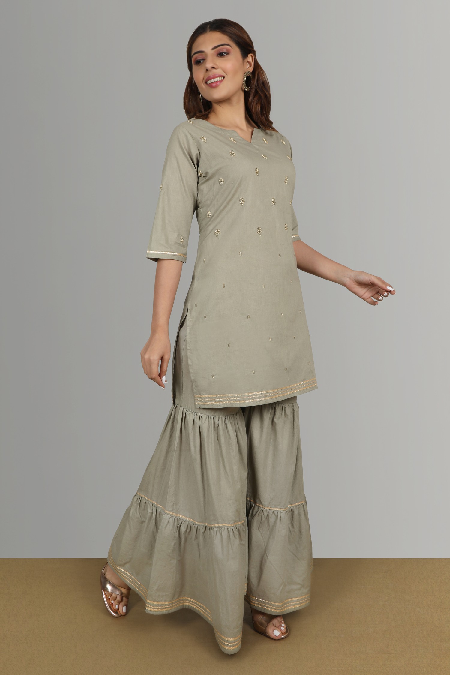 Khaadi - The perfect traditional Kurta with zari embroidery and gharara  pants is a must have for girls this season. Available in stores and online  now https://goo.gl/LaeS7z #KhaadiKids #Khaadi | Facebook