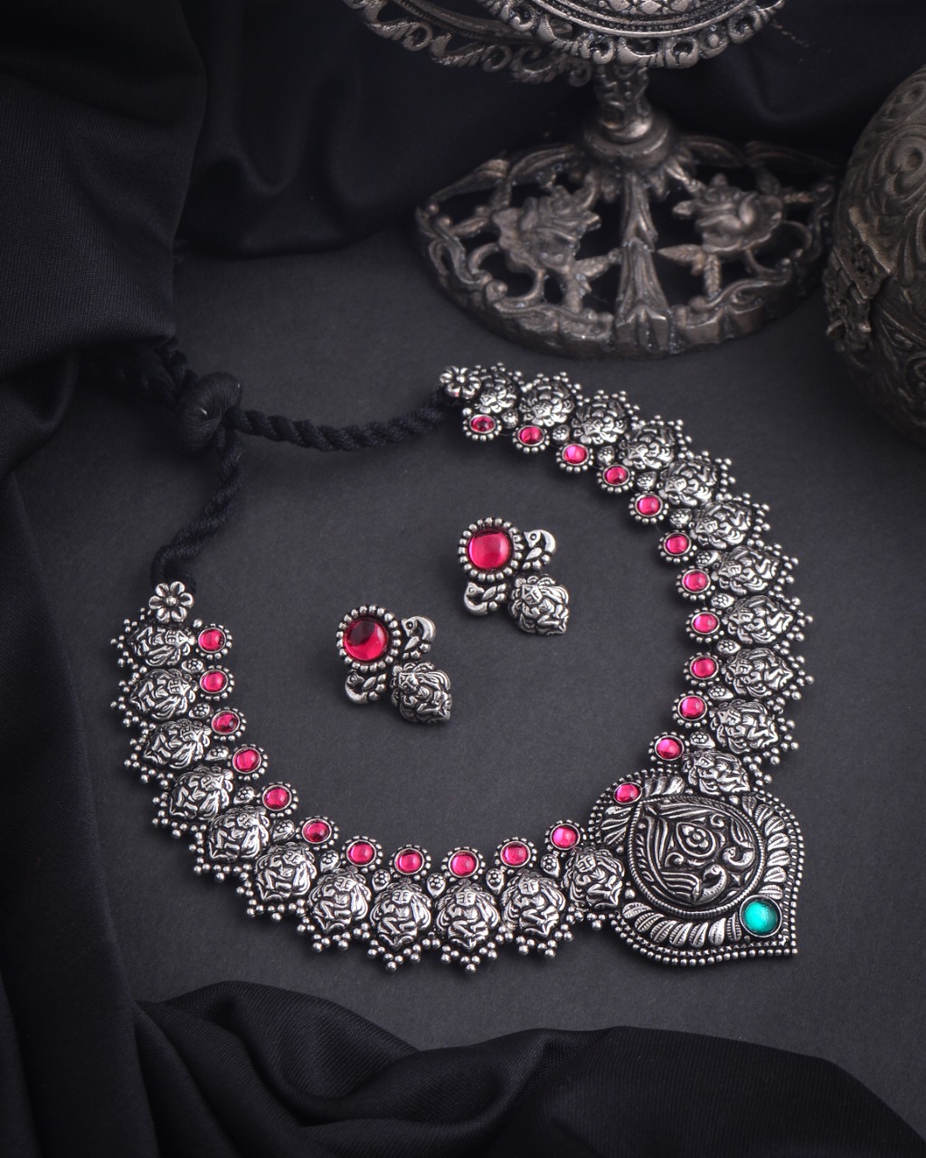 Stunning Pink Diamond Silver Plated Necklace