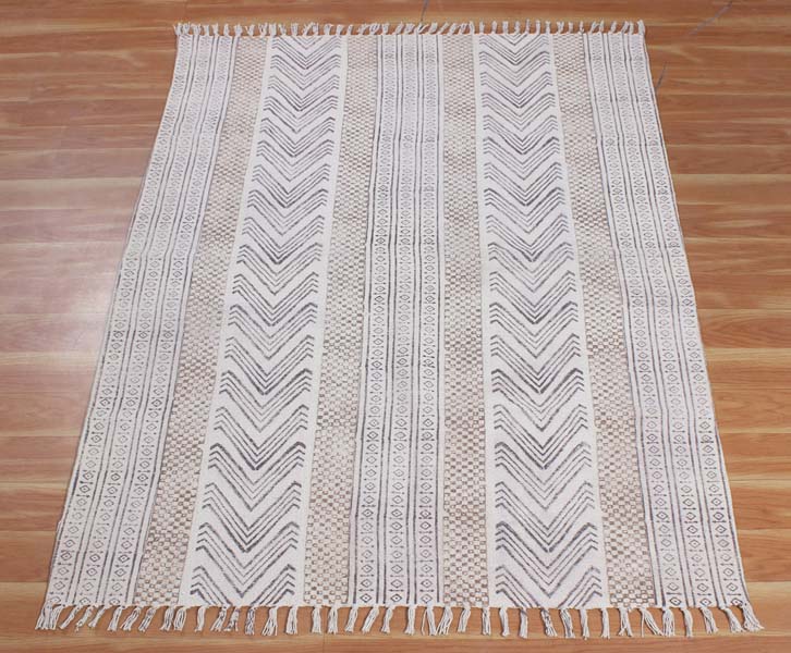 Hand Woven Cotton Durries Living Room Rugs Kitchen Rug Blue Kilim