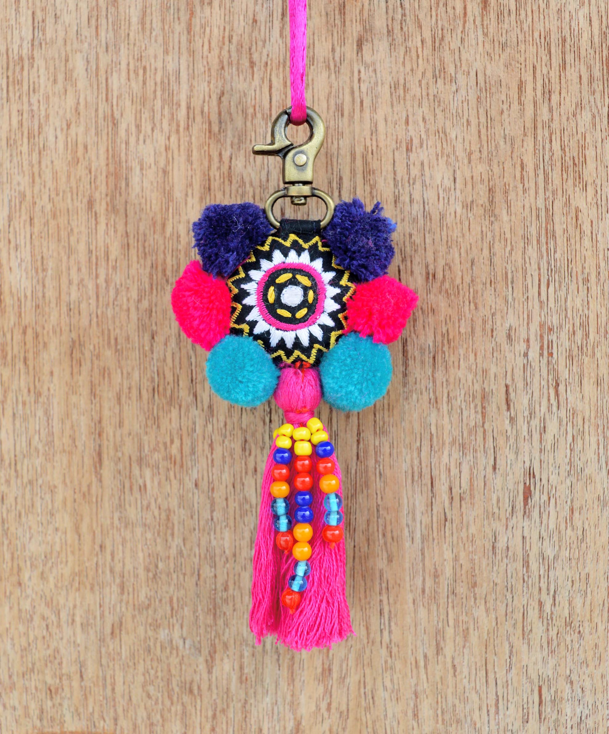 Multicolor tassel, handmade, boho bag charm - Others Unisex