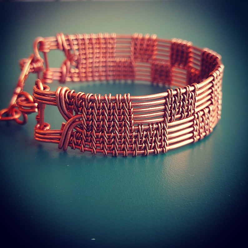 Women's Copper Wire Weave Bracelet, Handmade Copper Bracelet | Handmade  copper bracelet, Wire jewelry designs, Handmade wire jewelry