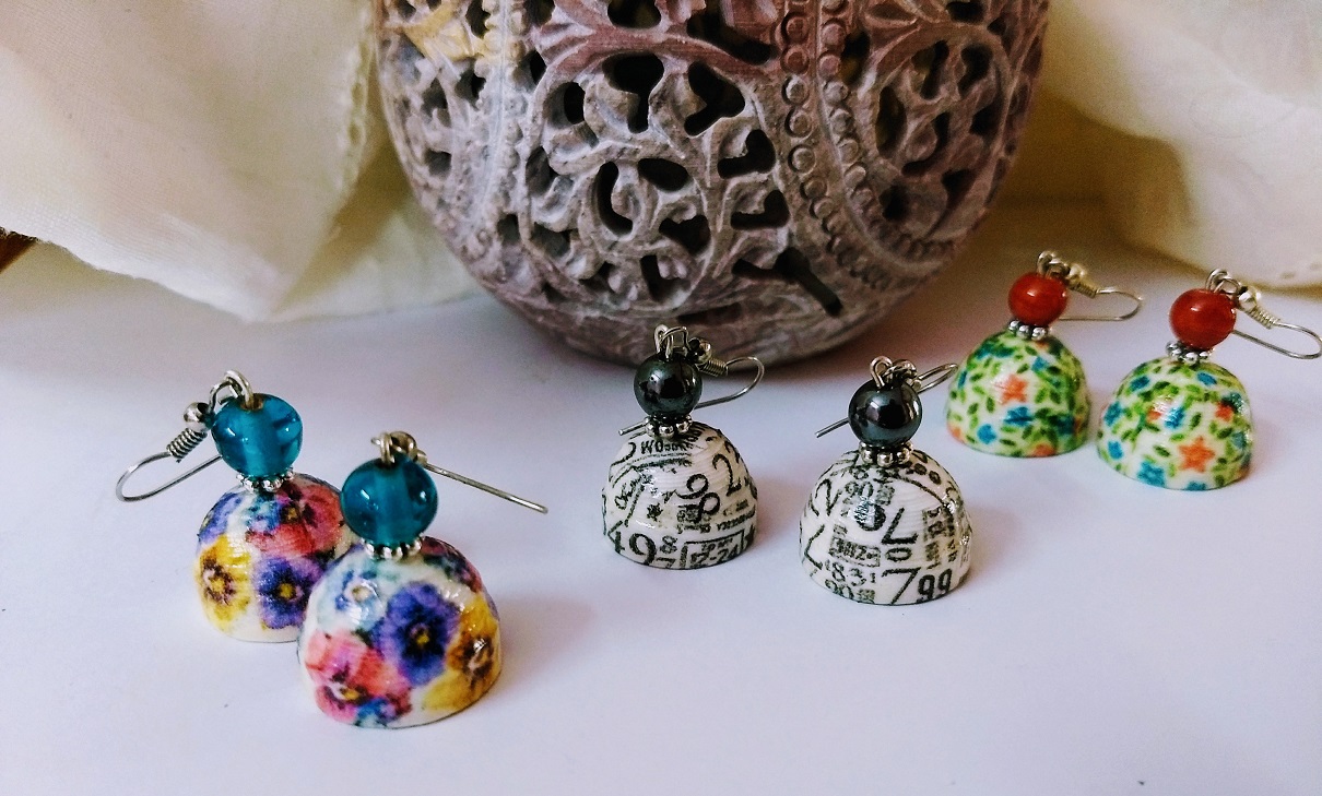 Decoupage jhumkas 2025