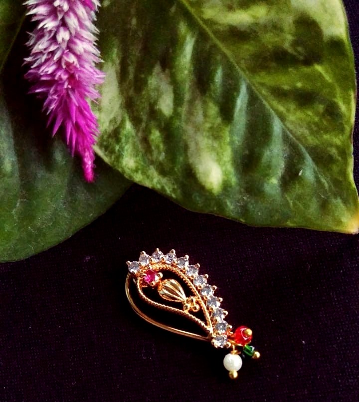 Indian Traditional Wedding Marathi Nath Gold Plated Nose Ring Bridal Jewelry  New | eBay