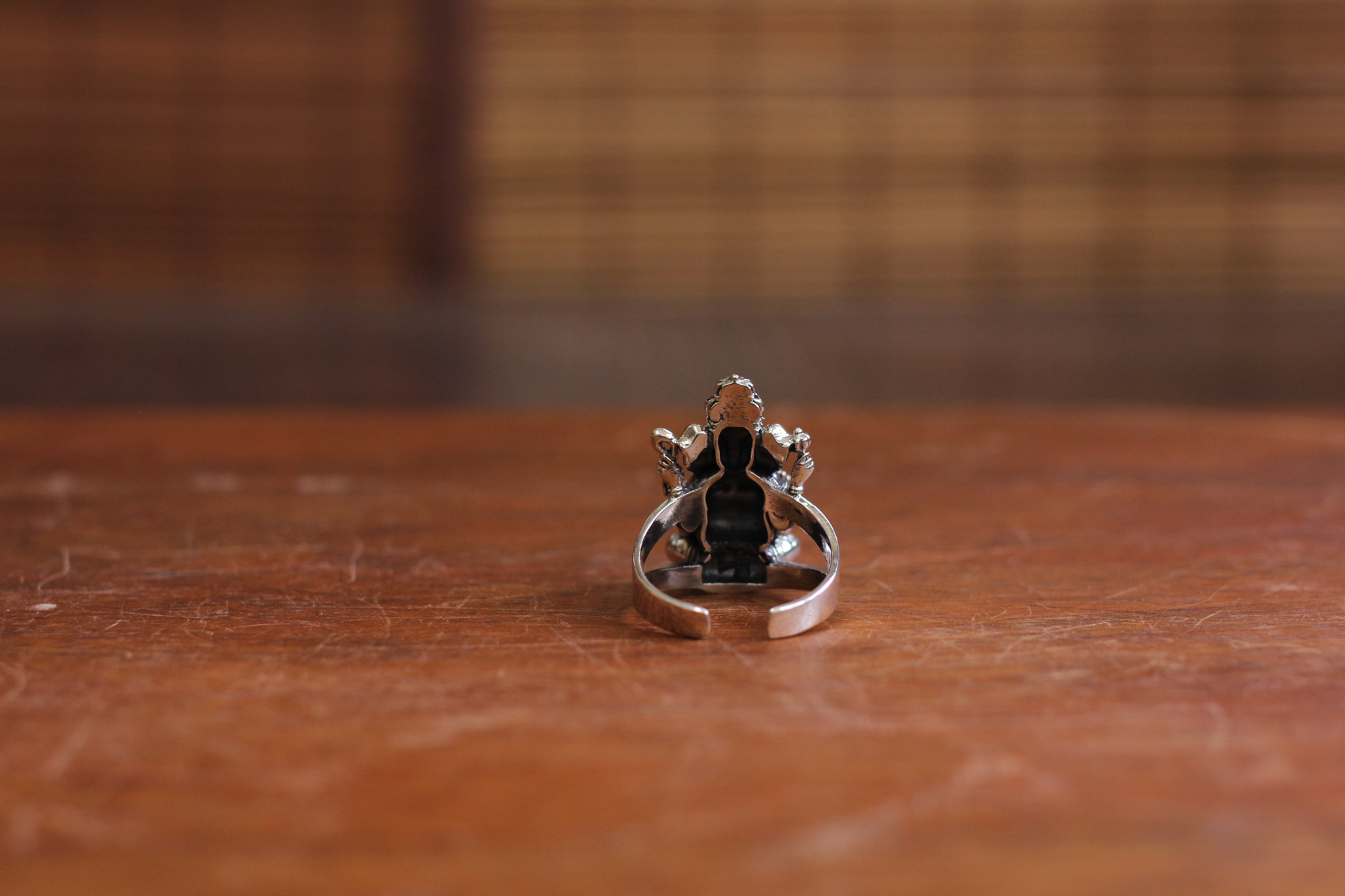 Buy Hand Sculpted Ganesha Silver Ring : Oxidized White Brass and Sterling Silver  Ring Online in India - Etsy
