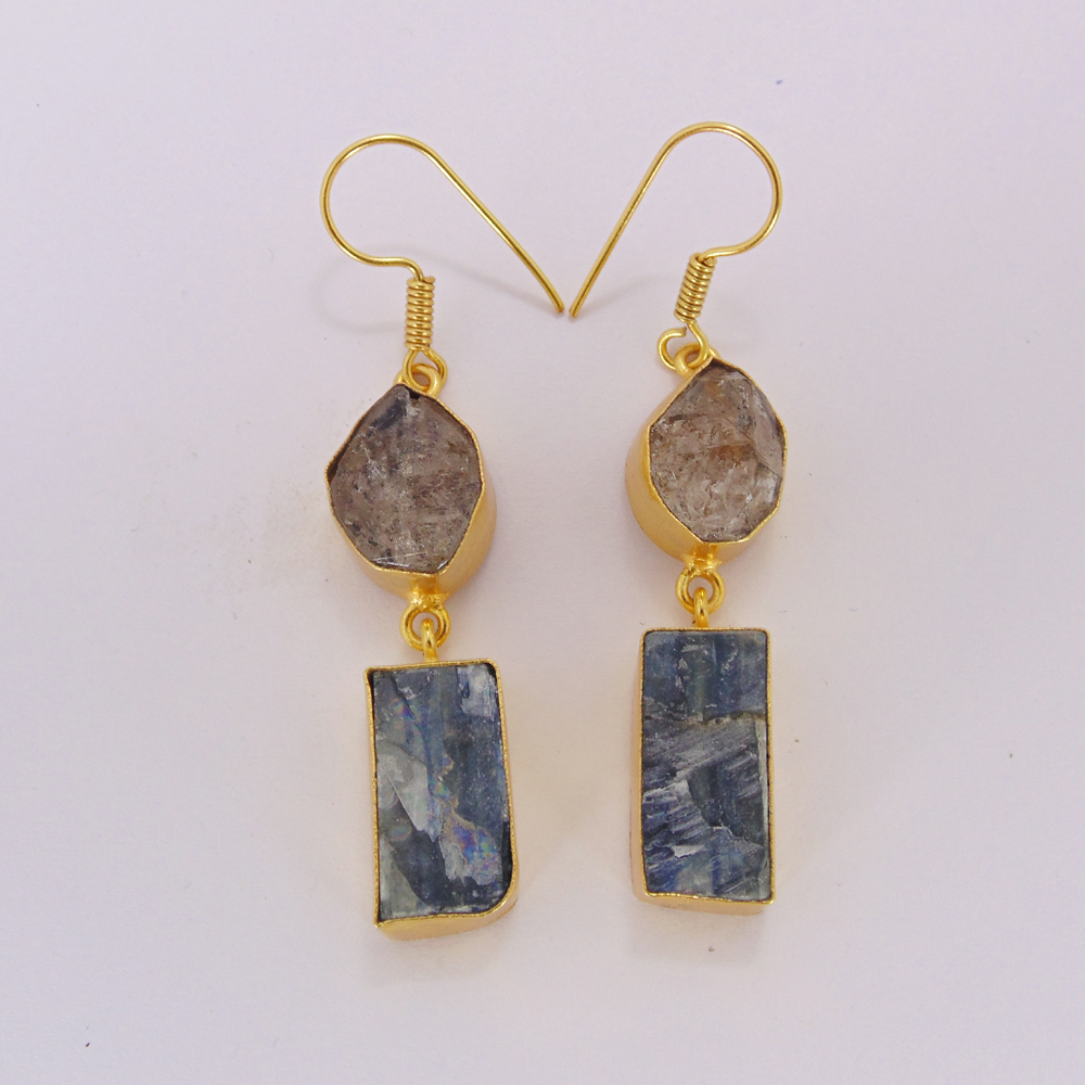 Rough Jewelry Aquamarine Gemstone Raw Crystal Stud Earrings Christmas Gift  | eBay