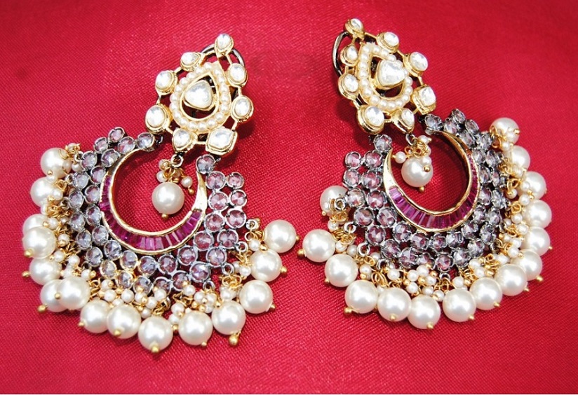 Latest Uncut Diamond Chandbalis  Indian Jewellery Designs