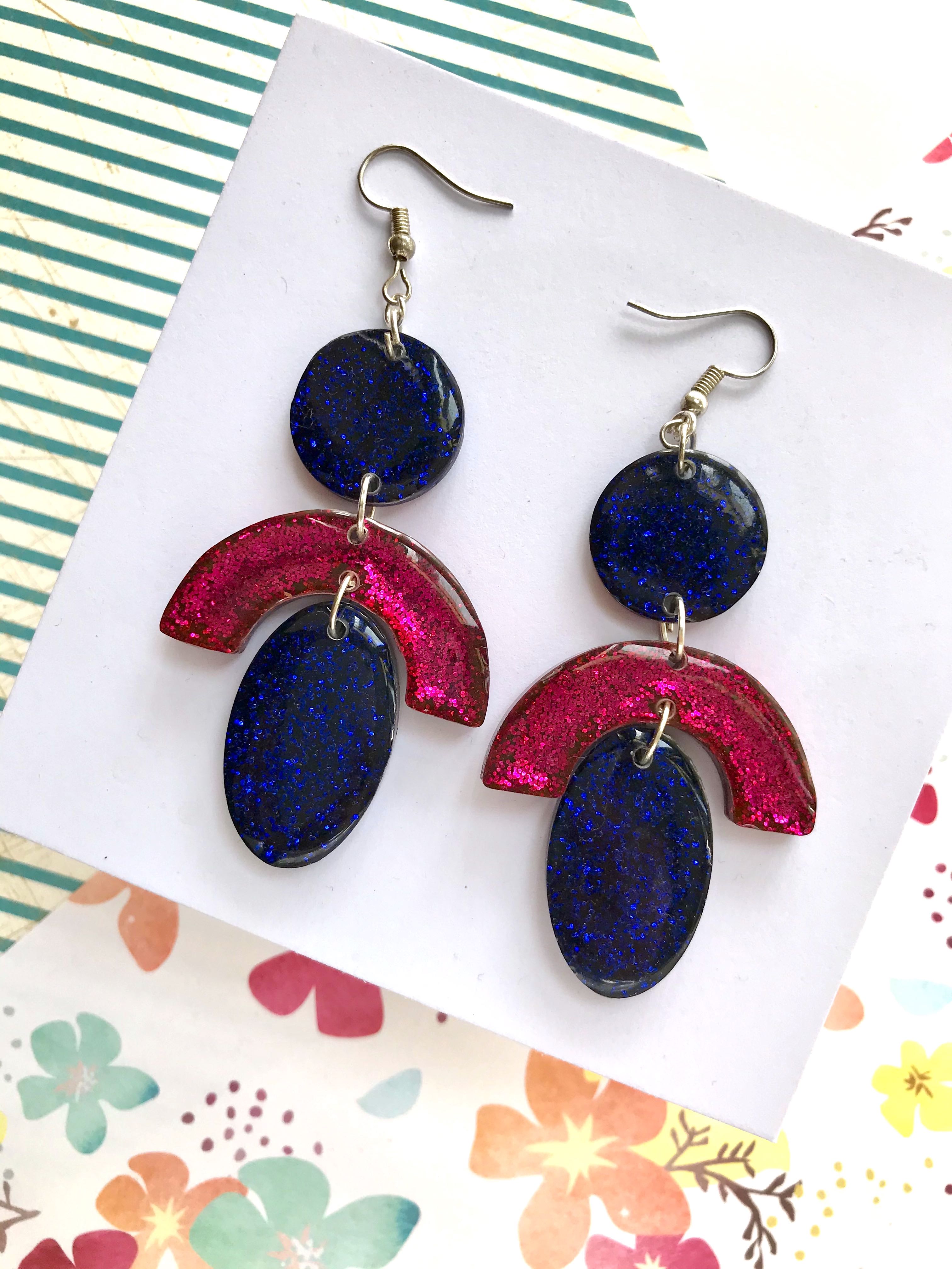 Juliette Vintage Cluster Drop Earrings - Royal Blue – Sophia Collection