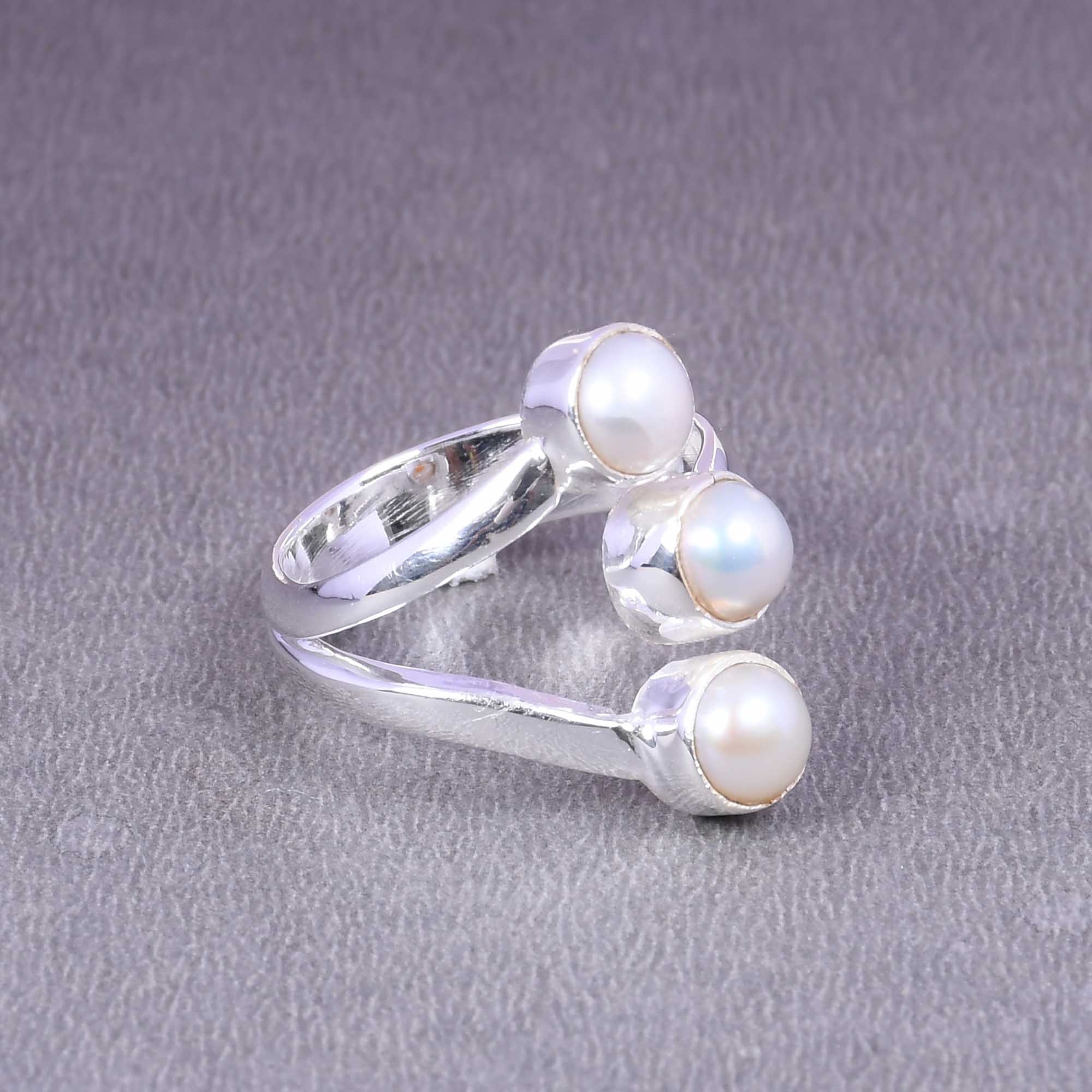 Pearl Ring with Textured Bezel – Sherry Tinsman Metalsmith