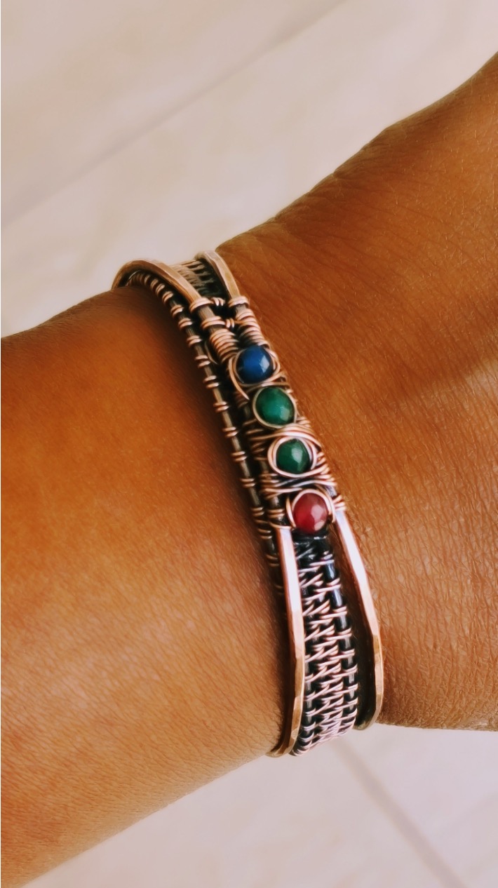 Unique wire wrapped copper bracelet Copper wire woven jewelr - Inspire  Uplift