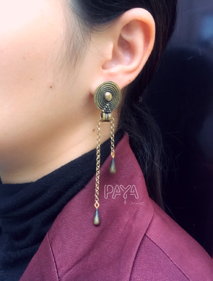 Fashka Golden Zigs Multi-Way Dangler Earrings